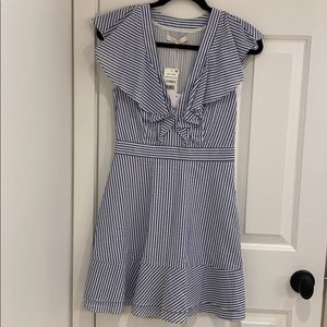 WAYF blue and white striped dress